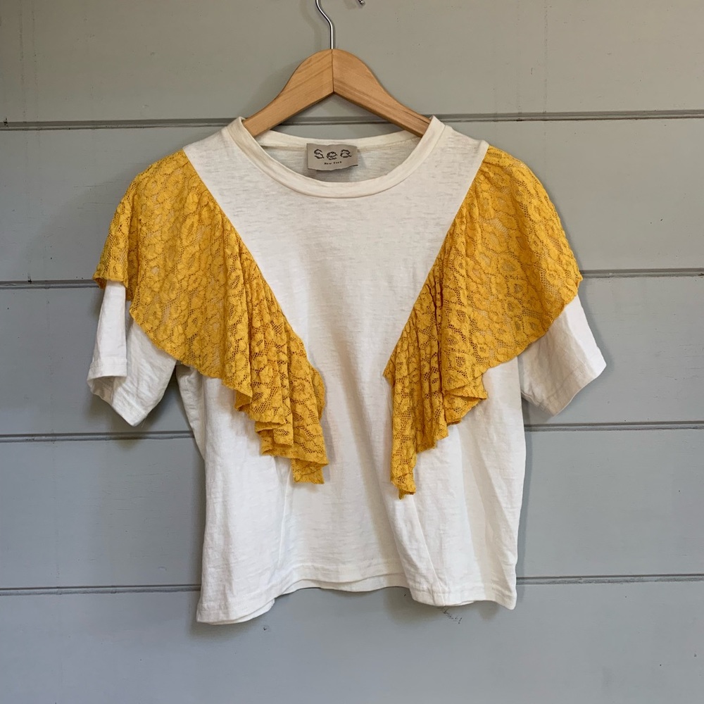 Sea New York Ruffle Detail T Shirt